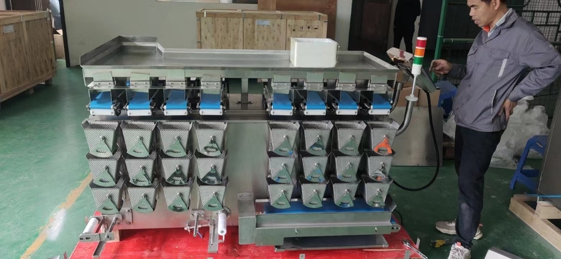 IP64 Stainless Steel 304 Multi Head Weigher Untuk Penimbangan Produk Daging Ikan Segar