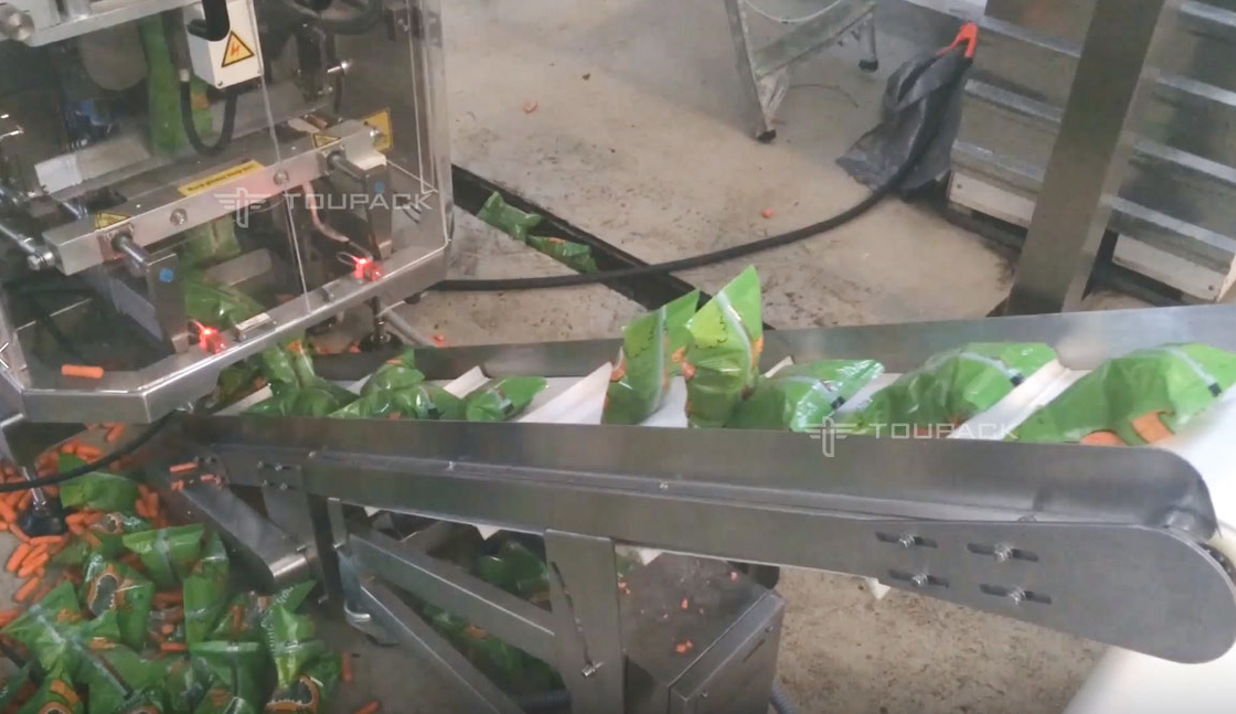 SS316 Mesin Pengisi Berat Selada Air Selada Vertikal 500g Mesin Deteksi Penimbangan Berat Wortel Bayi