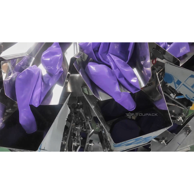 Akurasi Tinggi Otomatis 50 Buah 15 Buah 5 Buah Balon Beratnya Multihead Weigher Counting Mesin Pengemas