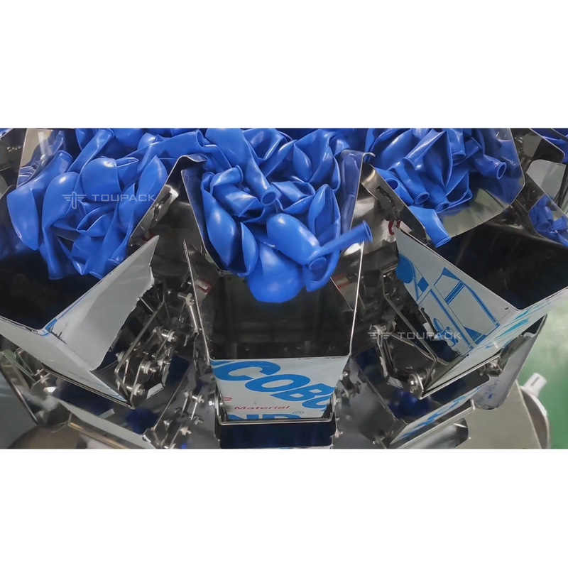 Akurasi Tinggi Otomatis 50 Buah 15 Buah 5 Buah Balon Beratnya Multihead Weigher Counting Mesin Pengemas