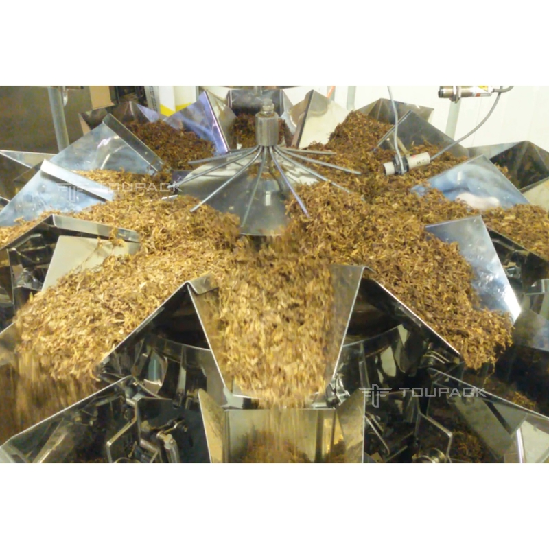 10 Head Plain Plate Hopper Multihead Weigher Combination Scale untuk Produk Filiform