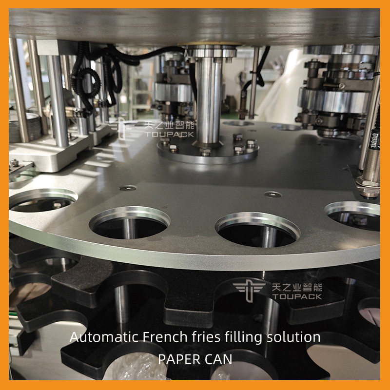 Aluminium Potato Nachos Shrimp Chips Sealing Food Canning Machine Dengan 20 Head Multihead Weigher