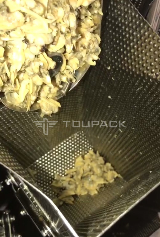 Otomatis Menimbang Mesin Pengisian Dan Penutup Untuk Botol Kaleng Kaleng 10-500g Kaleng Daging Siput