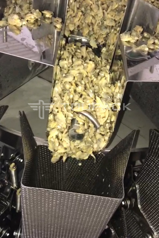 Otomatis Menimbang Mesin Pengisian Dan Penutup Untuk Botol Kaleng Kaleng 10-500g Kaleng Daging Siput