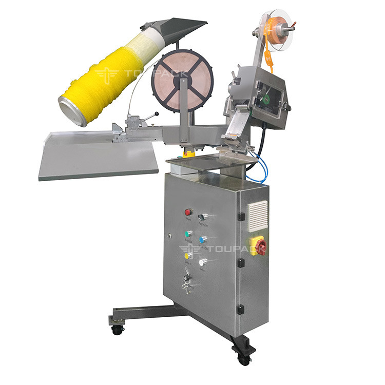 Manual Bawang putih Mesh Bag Packing Machine Dengan Staples Semi Otomatis Ginger Mesh Bag Clipping Packing Machine