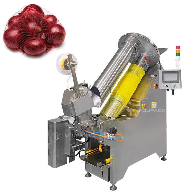 Semi Auto Mesh Bag Net Packing Machine Untuk Onion Net Bag Sealing Clipping Packing Machine