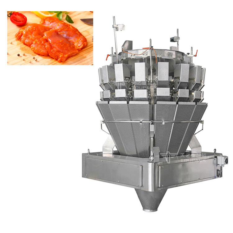 Ayam segar domba daging babi daging sapi Multihead Weigher 14 Kepala Sekrup Mesin Pengisian Daging
