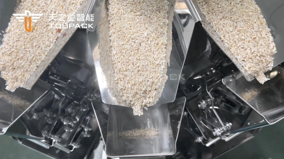 14 Ember Otomatis Multihead Weigher 1kg 2kg 5L Cereals Food Grain Rice Bag Packing Machine