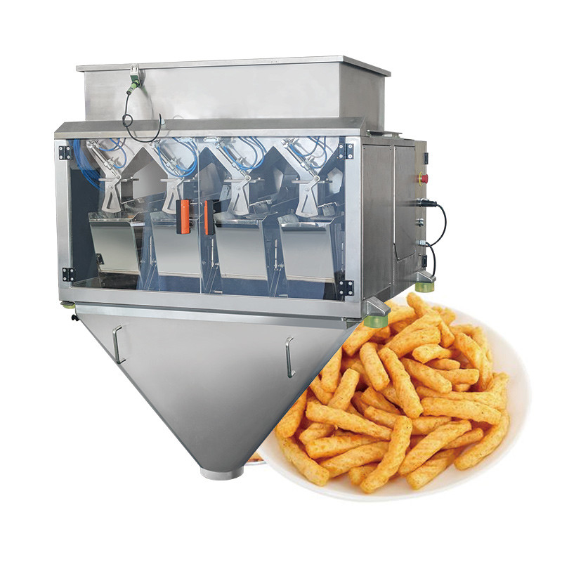 Bobot kecil 2/4/8 Kepala Weigher linier Biji Padi Kacang Pellet Menimbang Isi Weigher Packing Mesin Peralatan