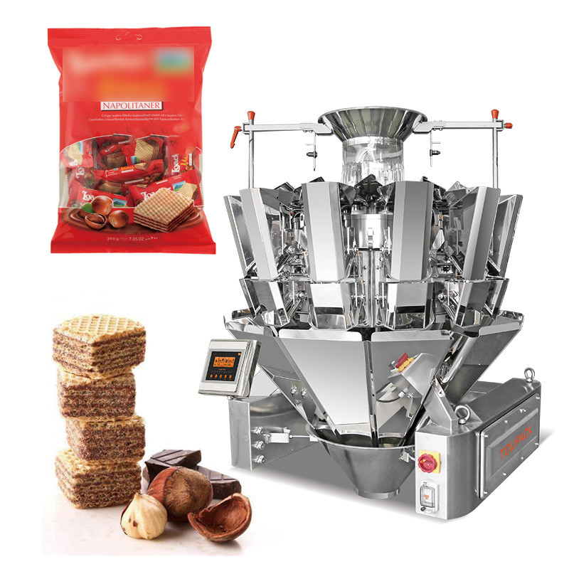 Otomatis Biji Kopi Granule Stand Up Kantong Tas Pra-dibuat Doypack Pengisian Multihead Weighing Packaging Machine