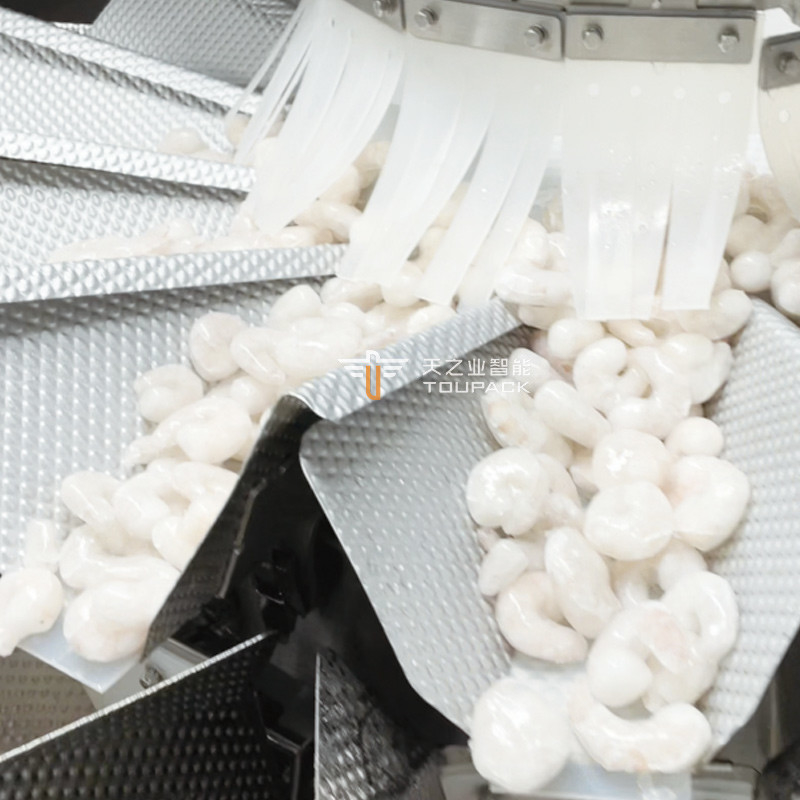 Full Automatic Multihead Weigher Pre-made Bag Doypack Packing Machine Mesin Pengemasan Makanan Beku Ayam Meatball