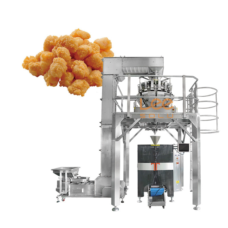 Muti-Fungsi Kecepatan Tinggi beku Meat Ball Vffs mengecil Packing Bagging Machine Buah-buahan beku Multihead Weigher