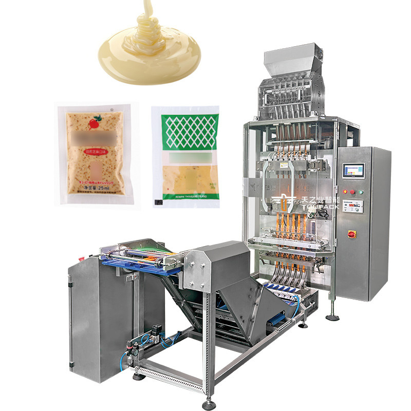 Otomatis Saus Serbuk Cairan Sachet Stick Multi Lane Mesin Pengisian Multi Lane Mesin Pengemasan Multi Lane Dengan Multi Lane Checkweigher