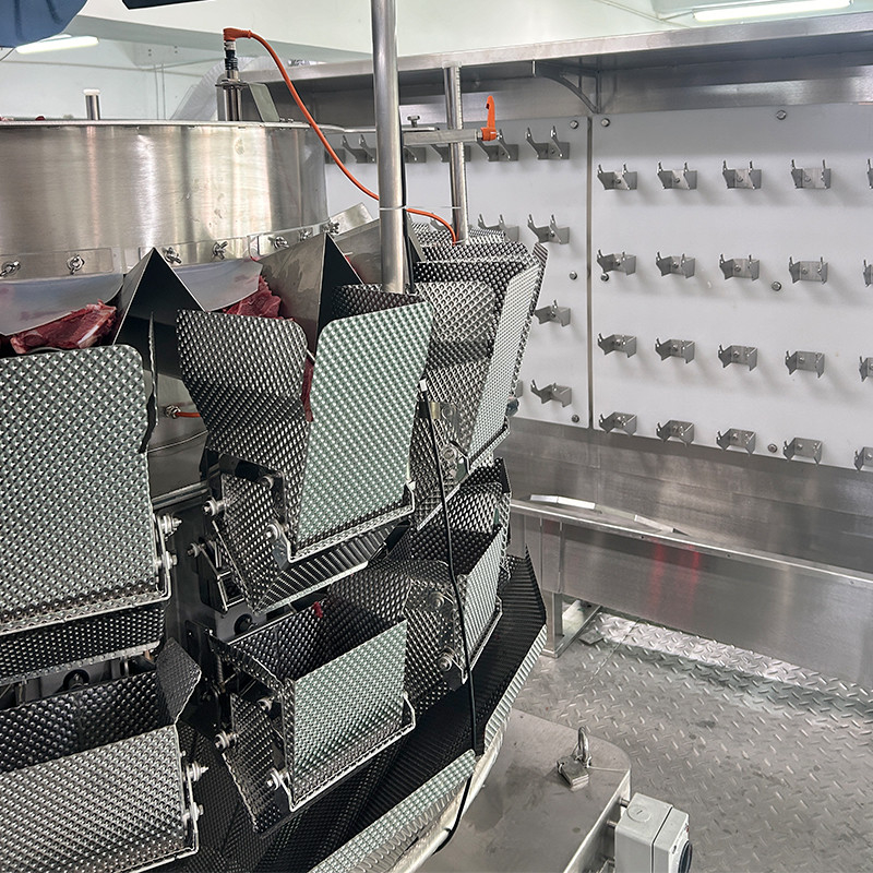 14 Kepala Multihead Weigher Pet Packing Machine Ikan Anak anjing kucing Pemanasan Makanan 120g 240g 400g 1kg Ziplock Packing Machine