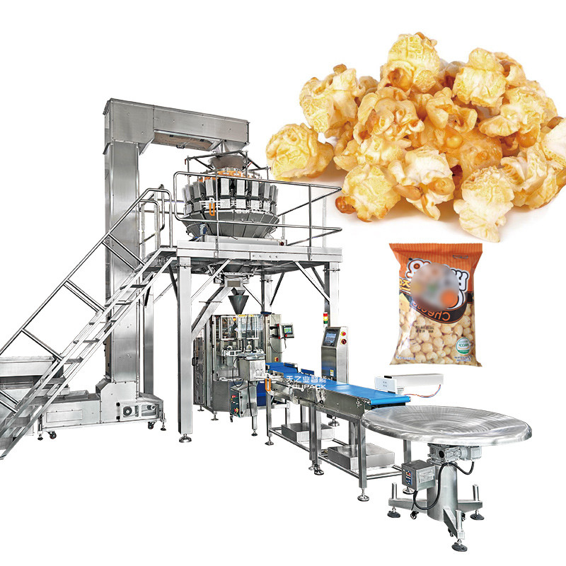 Mesin Pengemasan Kacang Kentang Pistachio Popcorn Corn Flakes Automatic Kacang Kentang Multihead Weigher Packaging Machine