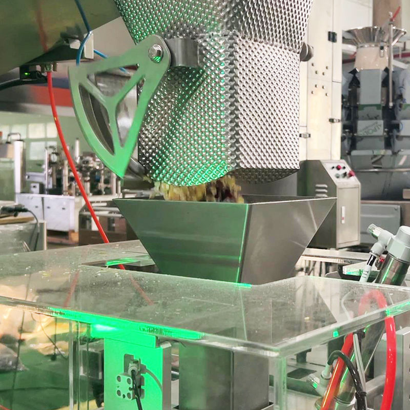 Multimaterial 2,5kg Mesin kemasan makanan hewan peliharaan dengan Multihead Weigher Linear Weigher untuk Ziplock Doypack Bag Packing