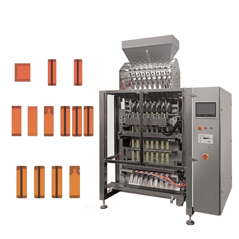 Mesin Pengemas dan Pengisi Saus Tomat Vffs Otomatis Penuh Multi Jalur Vertikal 4 Sisi Segel Sachet