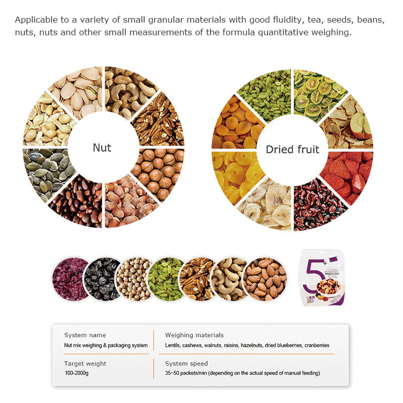 Sesuaikan Otomatis 200g 500g 1000g Permen Campuran Kacang Kacang Kacang Granule Jar Bisa Botol Pengisian Capping Label Garis