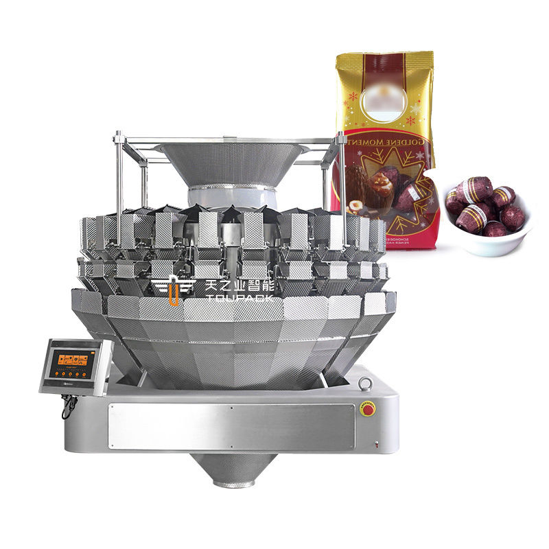 Otomatis Berdiri Kantong Doypack Menimbang Packing Granule Kacang Kacang Multihead Weigher Mesin Pengisian