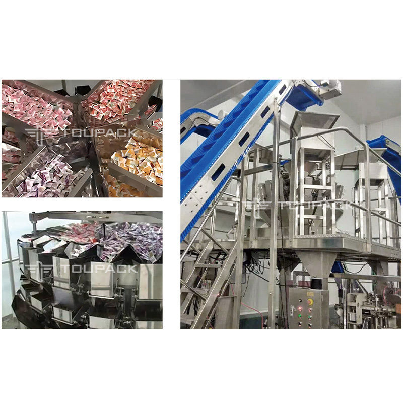 Otomatis Berdiri Kantong Doypack Menimbang Packing Granule Kacang Kacang Multihead Weigher Mesin Pengisian