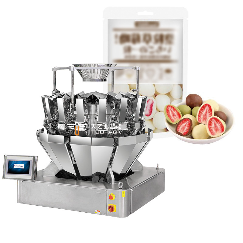 Otomatis Potato Chips Multihead Weigher System Weighing Shrimp French Packing Machine Puffing Food Granule Packing Machine Mesin Pengemasan