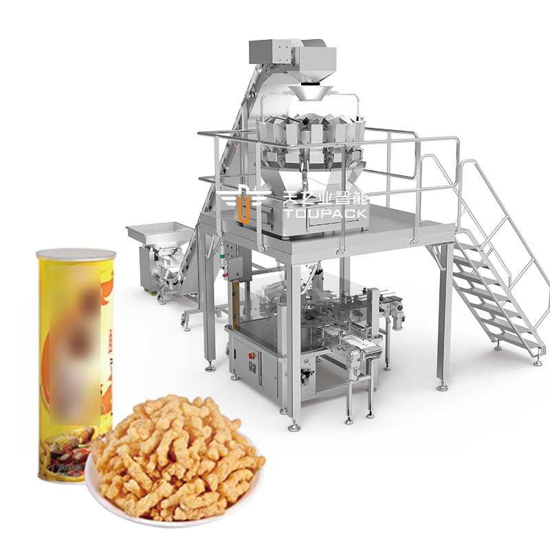 Otomatis Potato Chips Multihead Weigher System Weighing Shrimp French Packing Machine Puffing Food Granule Packing Machine Mesin Pengemasan