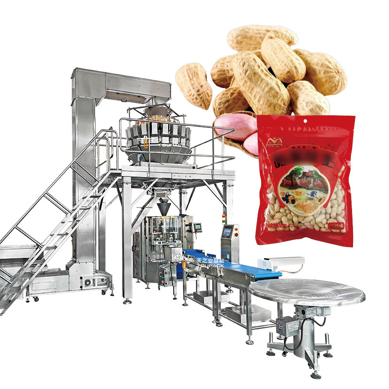 Mesin Pengemasan Kacang Kentang Pistachio Popcorn Corn Flakes Automatic Kacang Kentang Multihead Weigher Packaging Machine