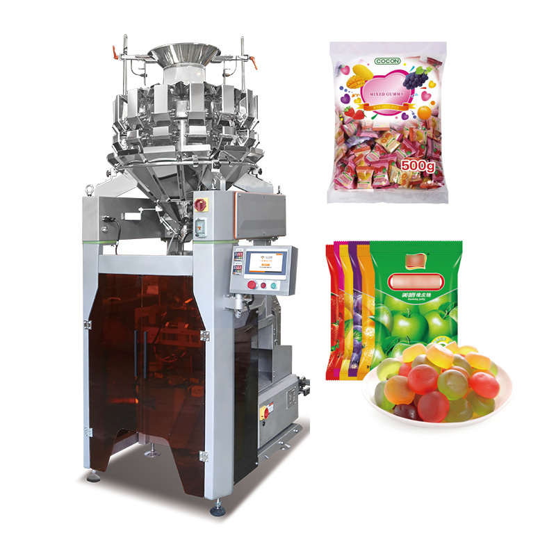 10/14 Hoppers Multihead Weigher Pellet Packing Machine Kantong plastik Vertikal Multihead Weigher Packing Machine