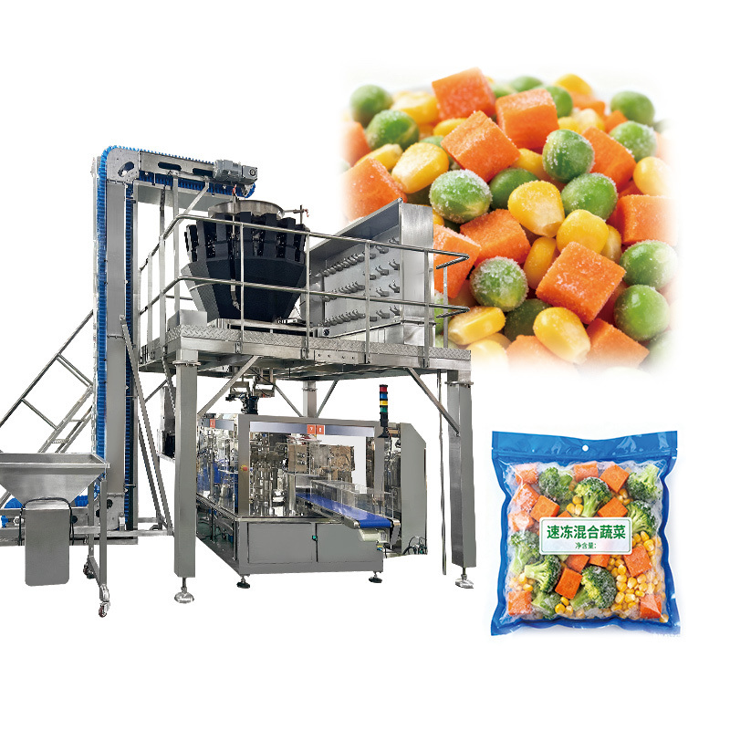 Frozen Vegetable Salad Packing Premade Bag Machine Automatic Zip Lock Pre-made Filling Machine With Frozen Shrimp Zipper Pouch