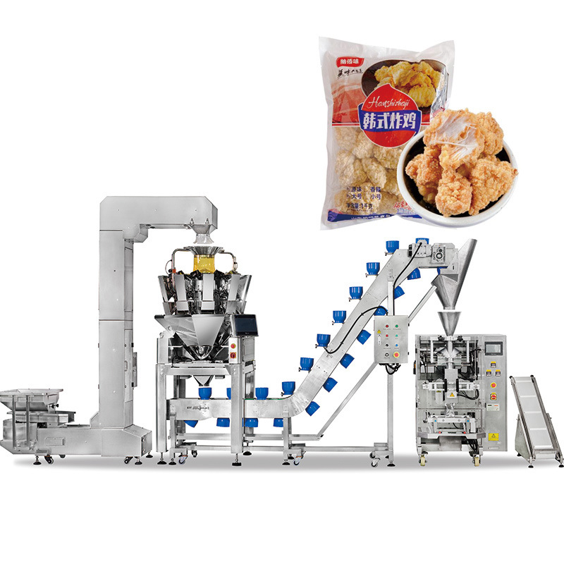 1kg 2kg Chicken Poultry Nuggets wings Meat Premade Pouch Multihead Weigher Stand up Pouch Rotary Fill Seal Packing Machine