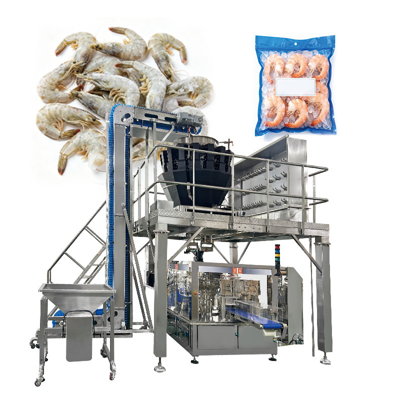 1kg 2kg Ayam Nugget Unggas Sayap Daging Kemasan Siap Pakai Kantong Multihead Weigher Stand up Pouch Mesin Pengisi Segel Putar