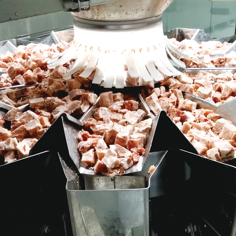 Mesin Pengemas Kantong Doypack Otomatis, Mesin Pengemas untuk Udang Beku, Stik Drum Ayam, dan Nugget Ayam