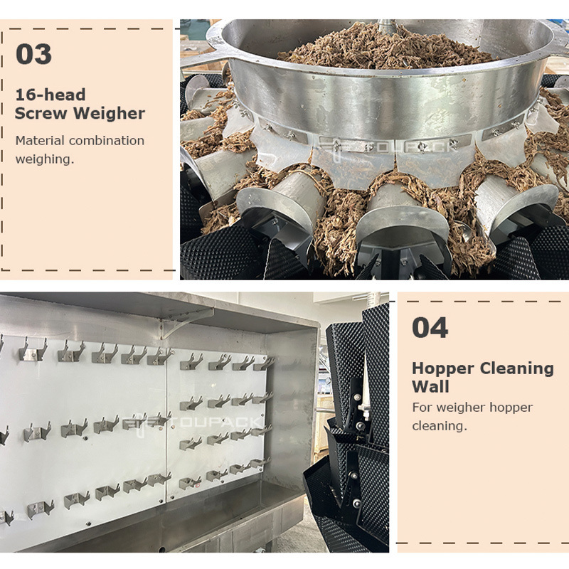 Otomatis Ayam Daging Sapi Jerky Zipper Pre-made Menimbang Pengisian Packing Machine Buah laut beku Doypack Tas Packing Machine