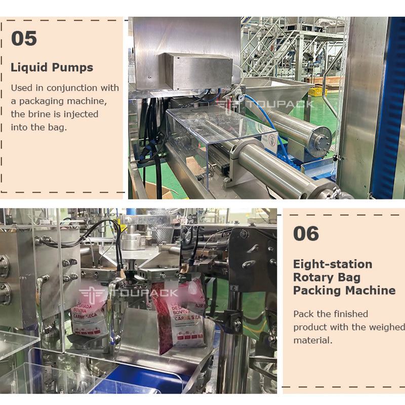 Otomatis Ayam Daging Sapi Jerky Zipper Pre-made Menimbang Pengisian Packing Machine Buah laut beku Doypack Tas Packing Machine