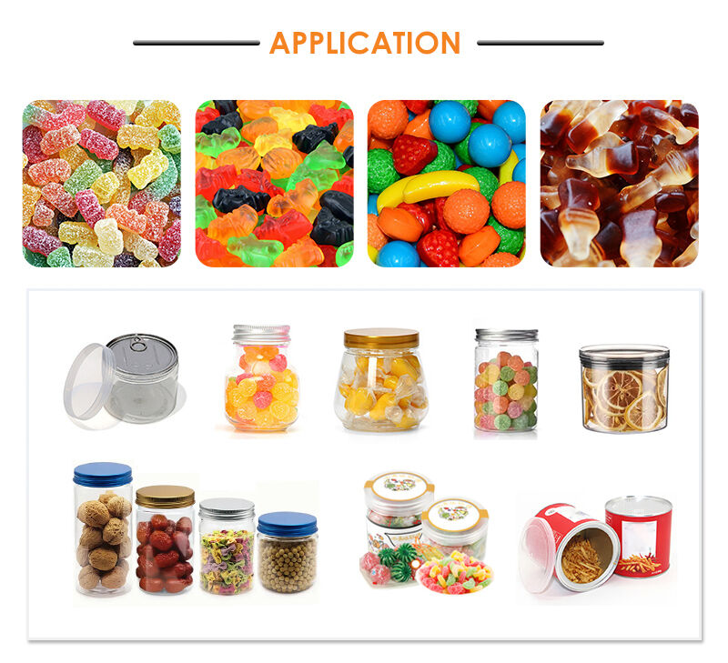 Lini Produksi Pengisian dan Penyegelan Otomatis yang Dapat Disesuaikan Pabrik CE untuk Keripik, Permen, dan Pengemasan Makanan Ringan untuk Toples/Botol/Kaleng