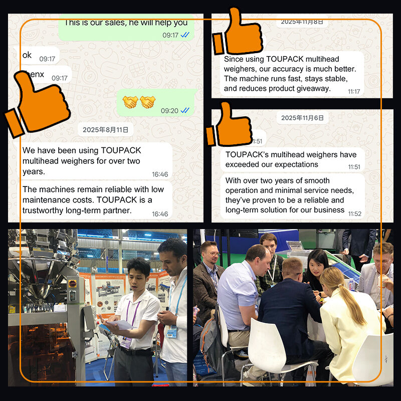 Mesin Pengemasan Makanan Siap Sekrup Penimbang Tray Packing Line Dengan Sekrup Makan Multihead Penimbang