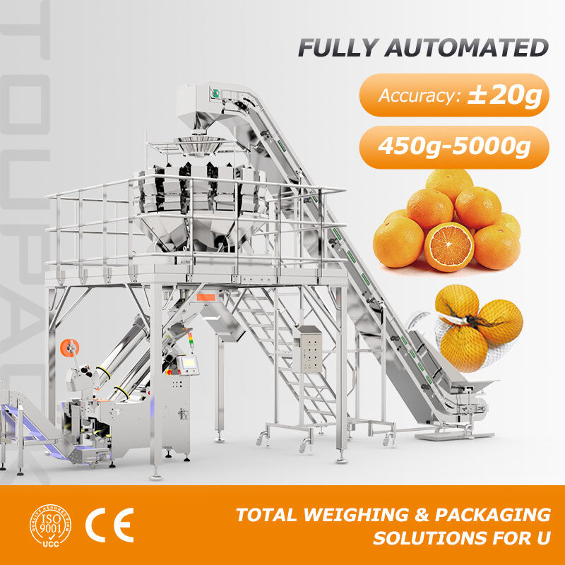 Mesin Pengemasan Kantong Mesh Otomatis dengan Kecepatan 15-30 Kantong/Min dan Kapasitas 0,45 ~ 5Kg untuk Bawang Kentang