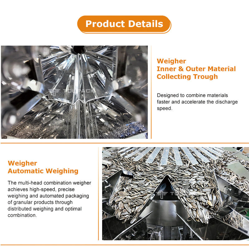 Mesin Segel Isi Bentuk Vertikal Berkecepatan Tinggi dengan Multihead Weigher (80-200 kantong/mnt)