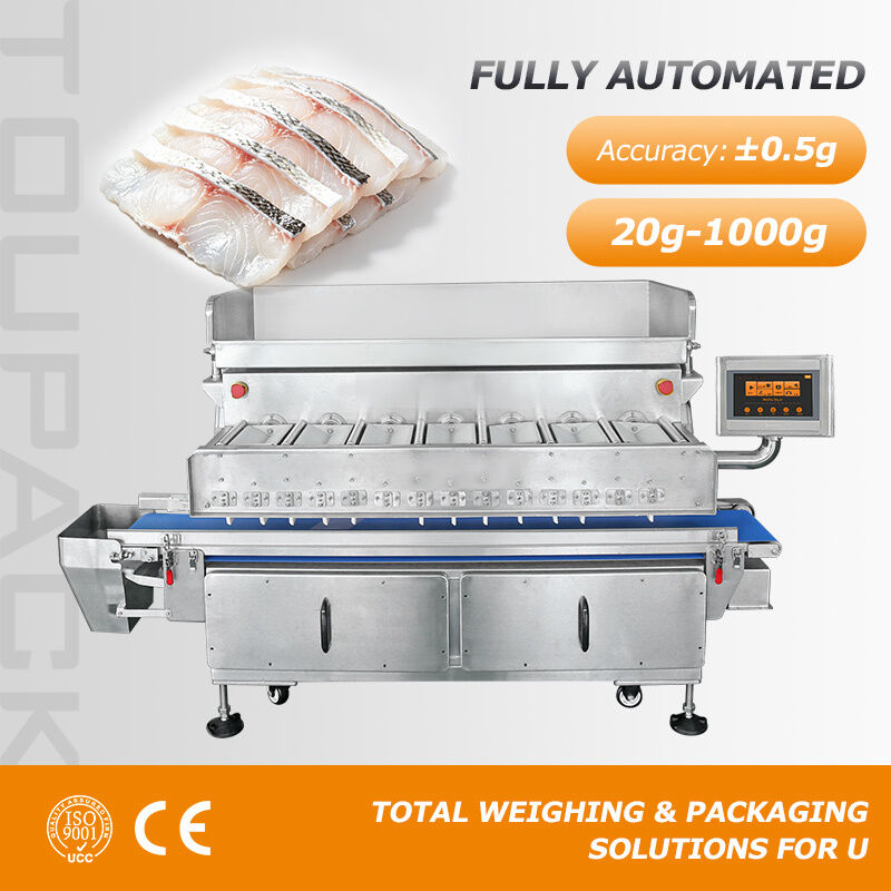 7-Head Flip Type Multihead Weigher for Sticky Seafood with 20–30 packs/min Speed and Memory Hopper