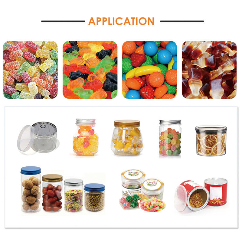 Popcorn Kacang Permen Otomatis Dapat Mengisi Mesin Multihead Weigher Plastic Jar Filling Packaging Line