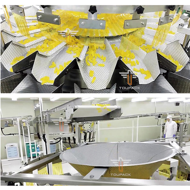 Popcorn Kacang Permen Otomatis Dapat Mengisi Mesin Multihead Weigher Plastic Jar Filling Packaging Line