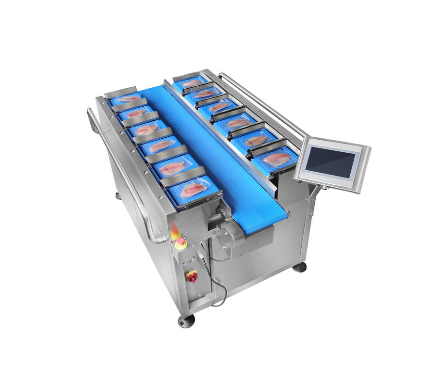 TOUPACK 12 Head 30WPM Belt Weigher System Conveyor Belt Weigher Untuk Makanan Laut