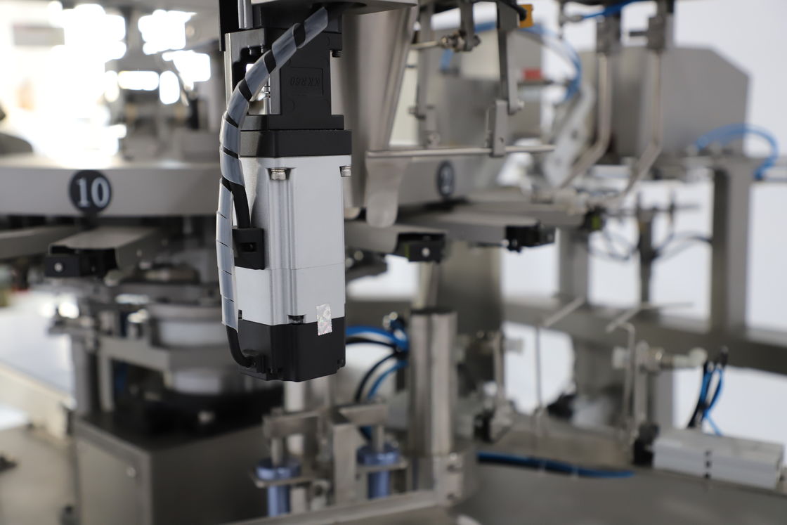 Buah Lemon Kering Buah Diawetkan Multi-Kepala Rotary Vakum Kecepatan Tinggi Premade Bag Packing Weigher Conveyor Belt