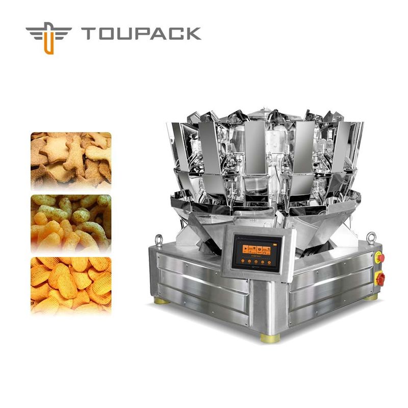 120bag/Min Akurasi Tinggi Multihead Weigher Packing Machine Untuk Keju Dan Bawang Hoops