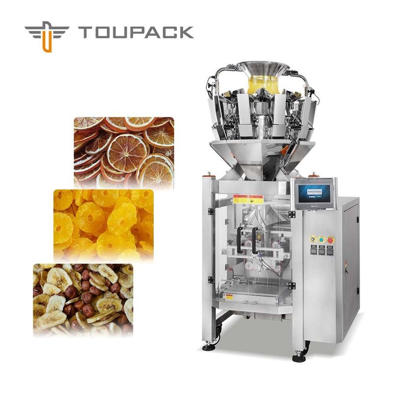 Buah Lemon Kering Buah Diawetkan Multi-Kepala Rotary Vakum Kecepatan Tinggi Premade Bag Packing Weigher Conveyor Belt