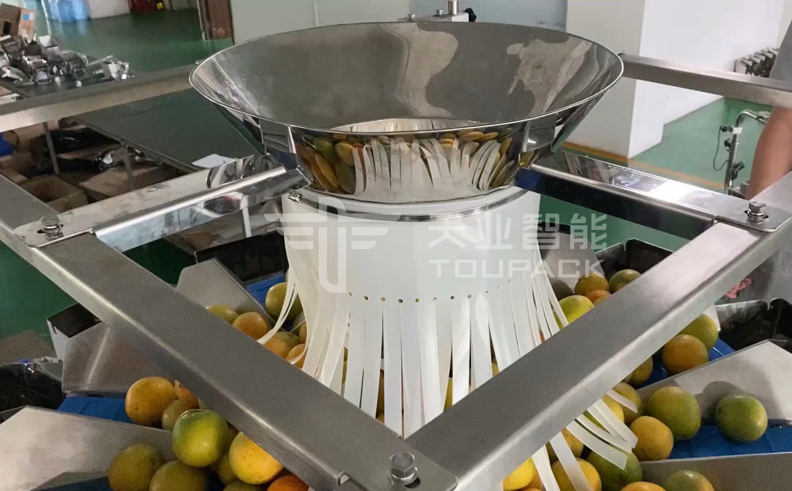 14 Head Multihead MCU / PLC Weigher Packing Machine Untuk Menimbang Buah Jeruk