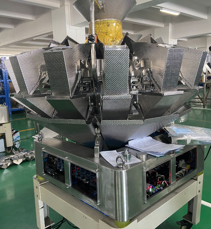 14 Hoppers Multihead Weigher Packing Machine 0.8L 1.6L 2.5L untuk Buah Rapuh