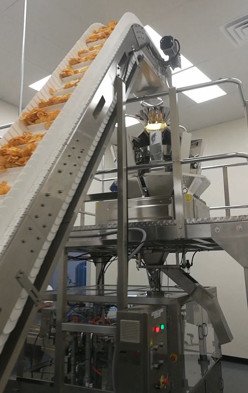 40 Bags / Min PLC Rotary Packing Machine Multihead Weigher Untuk Buah Kering Lemond Premade Pouch