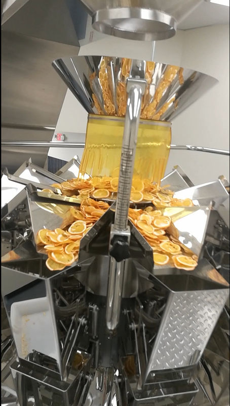 40 Bags / Min PLC Rotary Packing Machine Multihead Weigher Untuk Buah Kering Lemond Premade Pouch