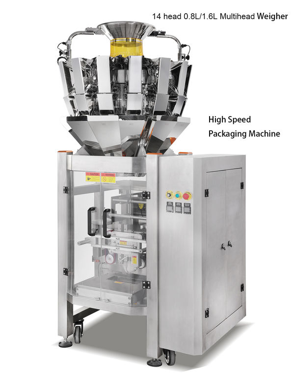 0.8L 1.6L Multihead Weigher Semua Dalam Satu Kemasan Untuk Biskuit Oatmeal